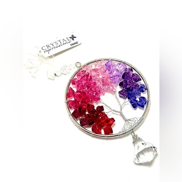 NEW GANZ Crystal Expressions Valentine Tree of Life with Sun Catcher Dangle. - Picture 2 of 4